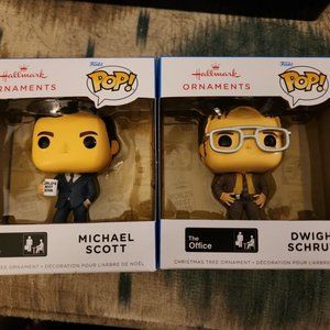Hallmark Funko Pop Ornaments Michael Scott and Dwight Schrute THE OFFICE NEW